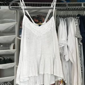 Lace spaghetti strap shirt